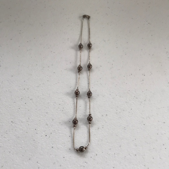 Vintage Jewelry - Vintage Sterling Silver Smooth Ball Bead Necklace